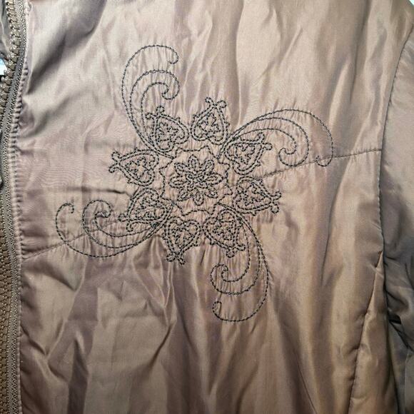 Columbia Women’s Mocha Brown Embroidered Puffer Jacket Size Small - Picture 3 of 13